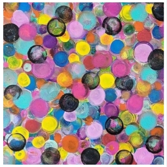 Hand Crafted Abstract Design 12x12 Inches Canvas Painting - Picture 2 of 4